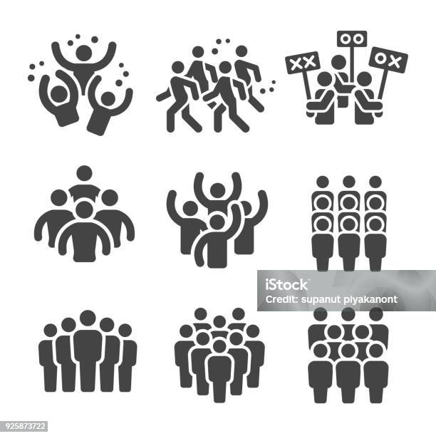 Crowd Icon Stock Illustration - Download Image Now - Icon Symbol, People, Symbol
