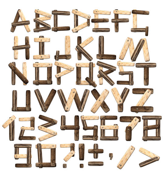 istock Alphabet from wooden boards and bark 925874838
