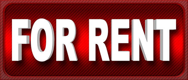 istock Stock Illustration - Large White Text: FOR RENT, 3D Illustration, Dark Red Background. 925874948