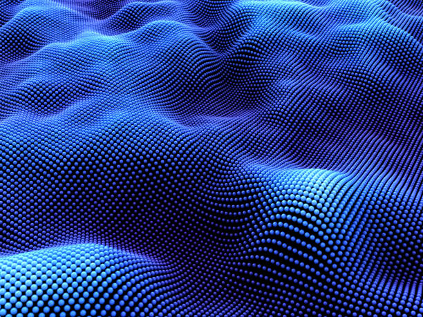 abstract structure 3d wave structure with spheres nanotechnology photos stock pictures, royalty-free photos & images