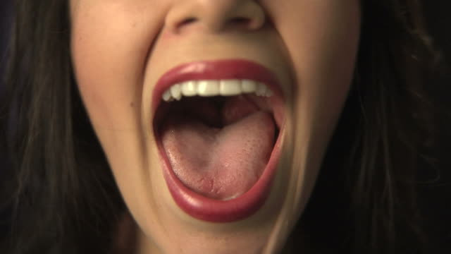 Closeup of screaming mouth