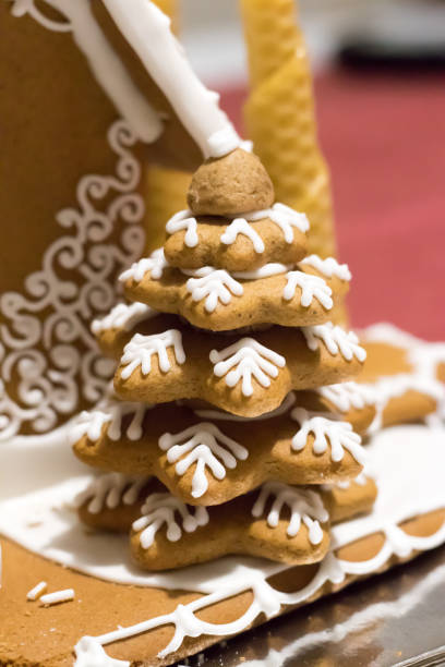 Close-up of a gingerbread christmas tree