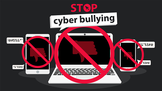 stop cyber bullying banner vector graphic design for campain