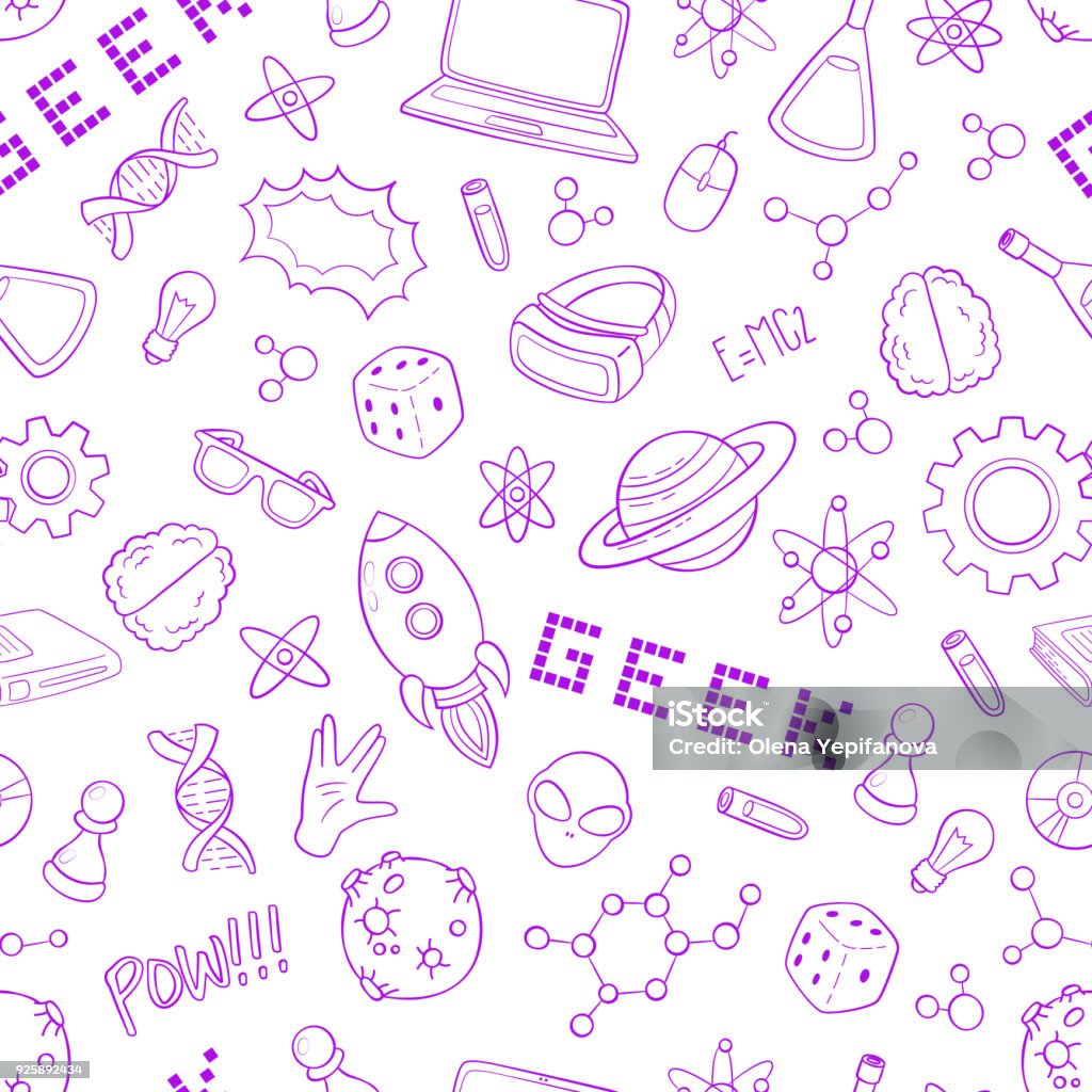 Seamless Vector Background Wallpaper Texture Backdrop Pattern Set Of Doodle  Cartoon Icons Geek Nerd Gamer Template For Packing Printing Cards  Invitation Web Design Stock Illustration - Download Image Now - iStock