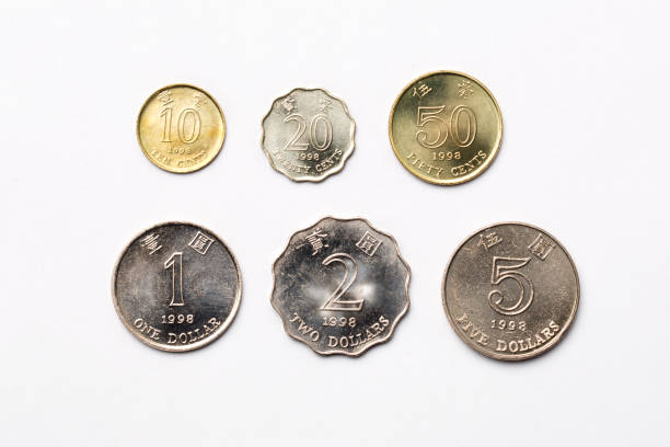 istock Coins from Hong Kong on a white background 925898164