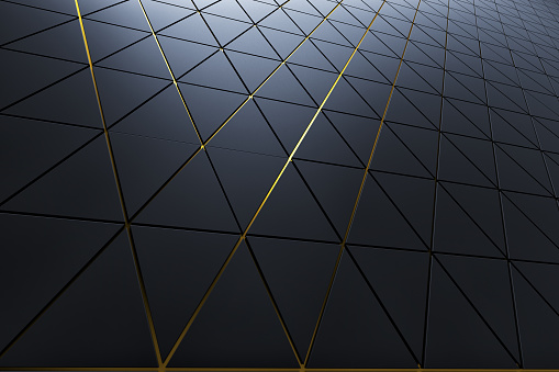 Abstract 3D minimalistic geometrical background of triangles