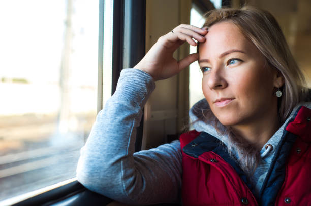 istock Woman traveling by train 925909550