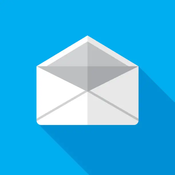 Vector illustration of Open Envelope Icon Flat