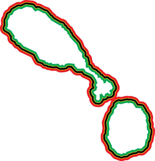 Vector illustration of Saint Kitts and Nevis Outline
