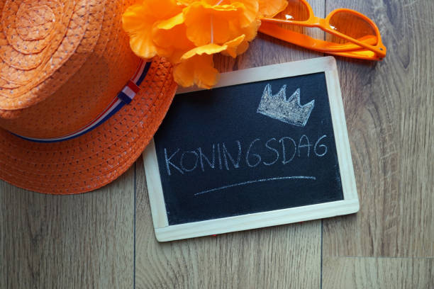 Kingsday written in Dutch stock photo
