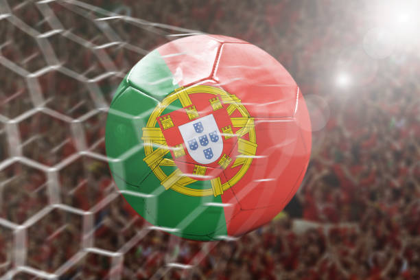 istock Scoring a Goal, Portuguese soccer ball 925920520