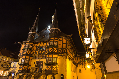 town hall wernigerode germany at night