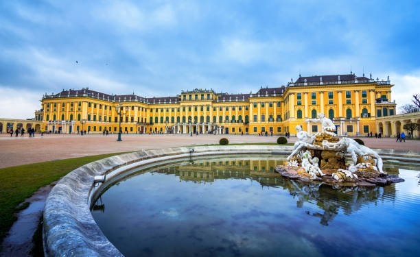 Schonbrunn Palace, imperial summer residence in Vienna, Austria Schonbrunn Palace, imperial summer residence in Vienna, Austria on February 16, 2018. habsburg dynasty stock pictures, royalty-free photos & images
