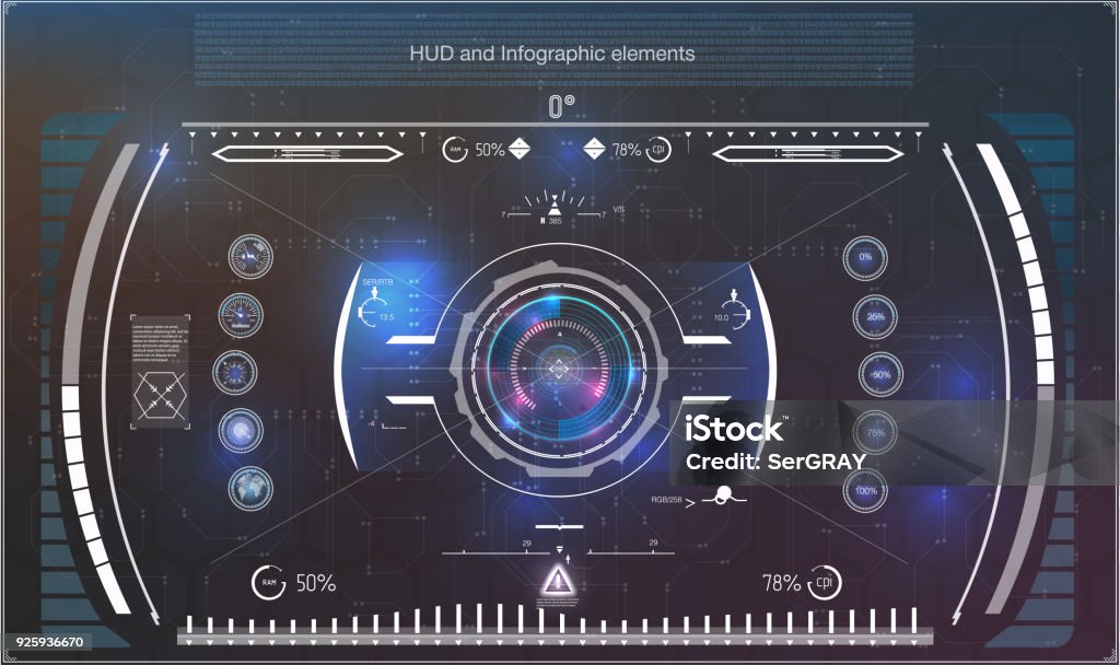 Interface Navigation Vector Display Navigation Elements For The Web And App Futuristic User ...