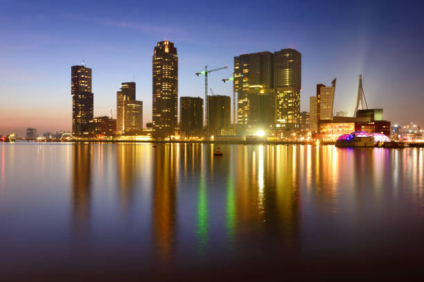 istock Night reflection of Kop Van Zuid district in Rotterdam, Holland. 925937726