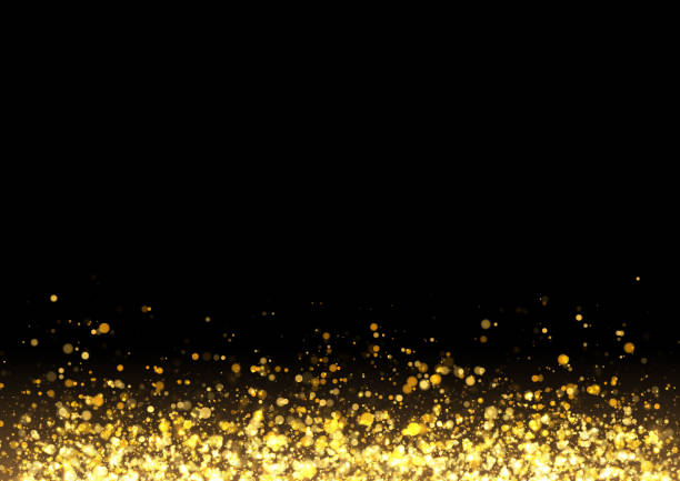 istock Gold glitter texture. Irregular confetti border on a black background. Christmas or party flyer design element. Vector illustration 925937804