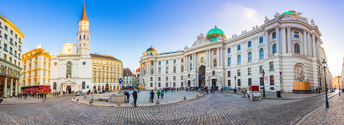 Royal Palace of Hofburg in Vienna, Austria on February 20, 2018.