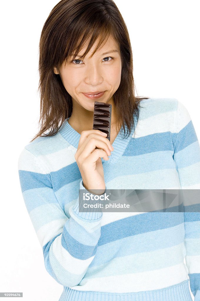 Happy with Chocolate  Adolescence Stock Photo