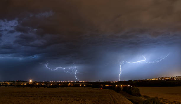 istock Lightning storm over Prague, Czech republic 925958176