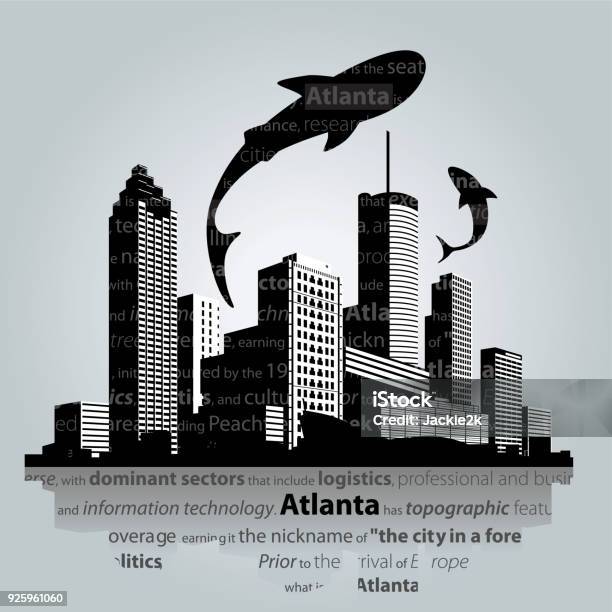 Atlanta Cityscape Vector Stock Illustration - Download Image Now - Atlanta - Georgia, Urban Skyline, Georgia - US State