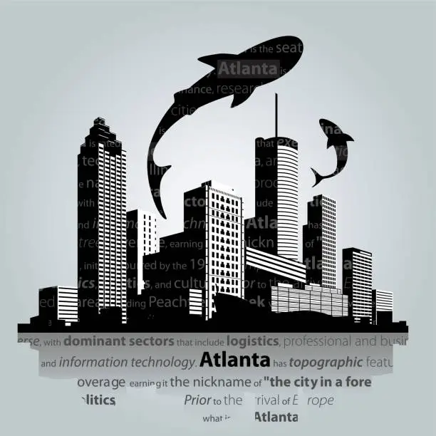 Vector illustration of Atlanta cityscape vector.