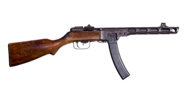 istock vintage submachine gun on white background 925968900