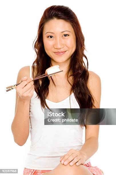 Asian Girl Eating Sushi Stock Photo - Download Image Now - Adult, Asia, Beautiful People