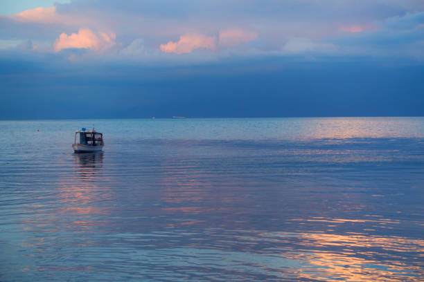 Beautiful colorful sunset over sea