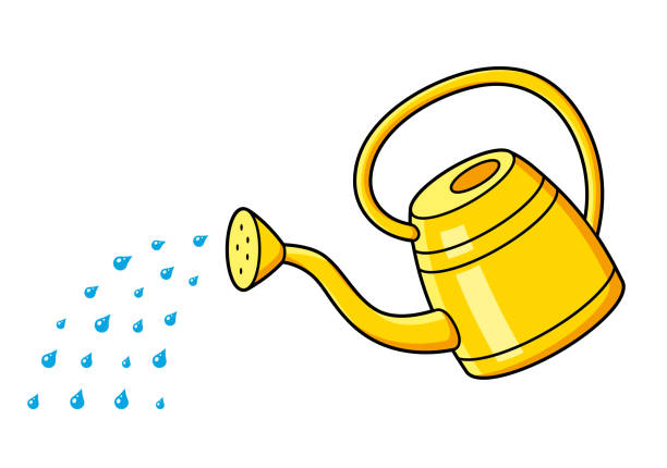 Watering Can And Water Drops Stock Illustration - Download Image Now -  Agriculture, Bucket, Can - iStock