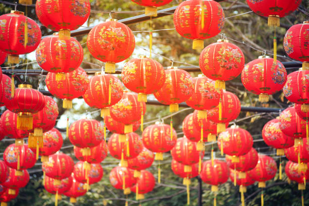istock Lantern hanging for Chinese New Year Celebration showing . 925998312