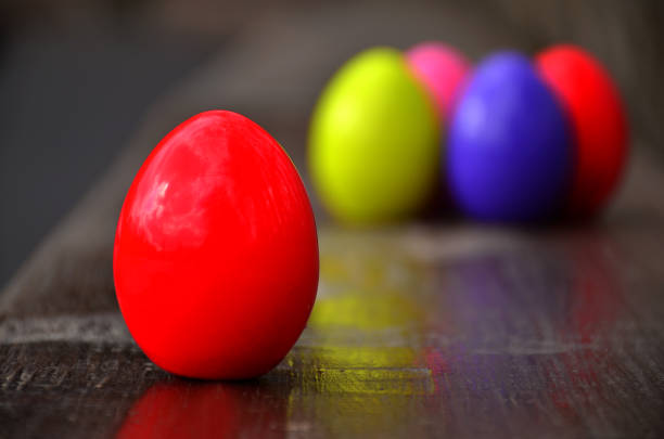 istock Colorful easter eggs on a wooden background 926000788