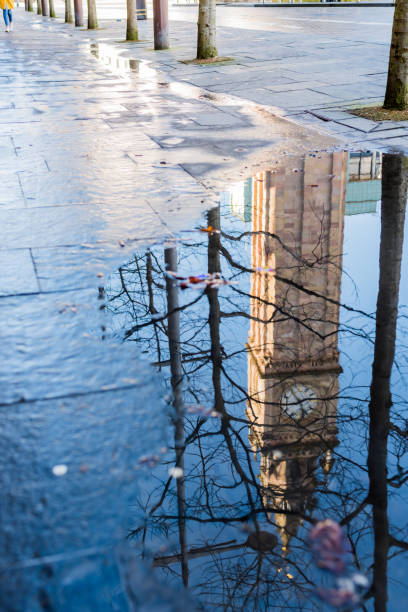 istock Reflection of Albert Memorial Clock in the puddle 926004328