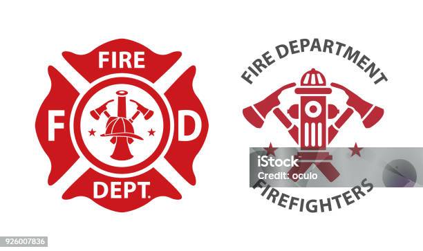 Fire Department Logo Stock Illustration - Download Image Now - Firefighter, Icon Symbol, Badge