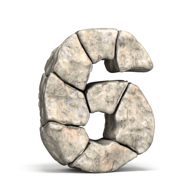 istock Stone font number 6 SIX 3D 926010950