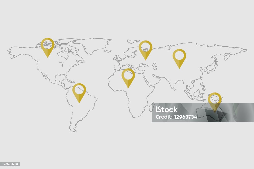 Check In Map World Map Check In And Pin Checking Mark Vector Illustration Stock ...