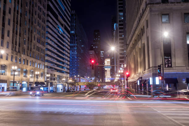istock Chicago downtown by the river at night 926015074