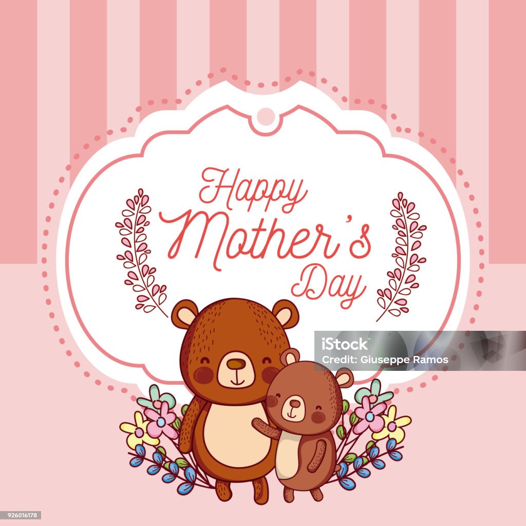 Happy Mothers Day Card With Cute Animals Cartoons Stock Illustration - Download Image Now - Bear, Mother, Africa - iStock Happy Mothers Day Card With Cute Animals Cartoons Stock Illustration - Download Image Now - Bear, Mother, Africa - iStock