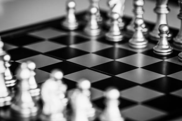 istock Strategy chess battle Intelligence challenge game on chessboard. Success the strategy concept. Chess business leader and success idea. Chess strategy game business competition success play. 926023330