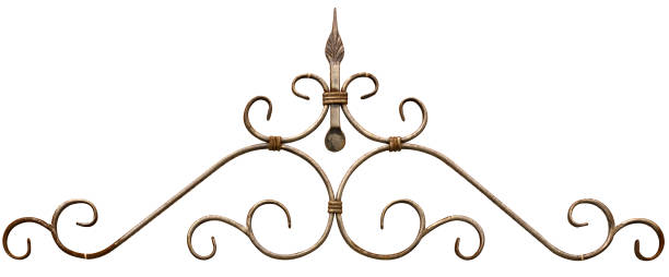 istock Old cast iron fence with spears isolated 926025918