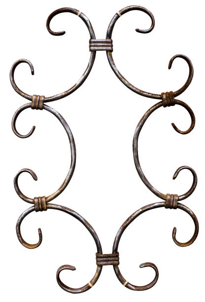 istock Old cast iron fence with spears isolated 926025990