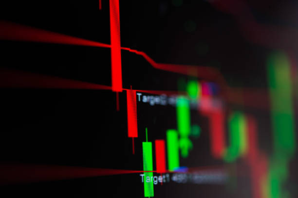 istock Close-up LED charts and summary info for making stock trading graph 926036926