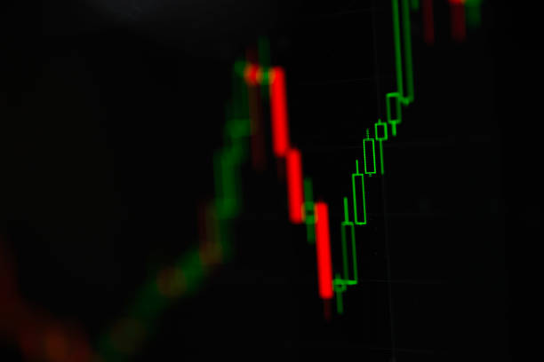 istock Close-up LED charts and summary info for making stock trading graph 926036934