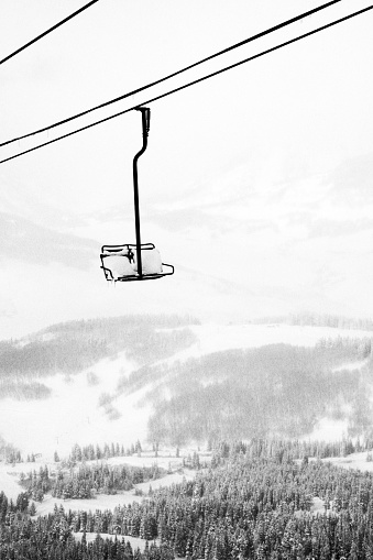 Old, two person ski lift in Crested Butte, Colorado