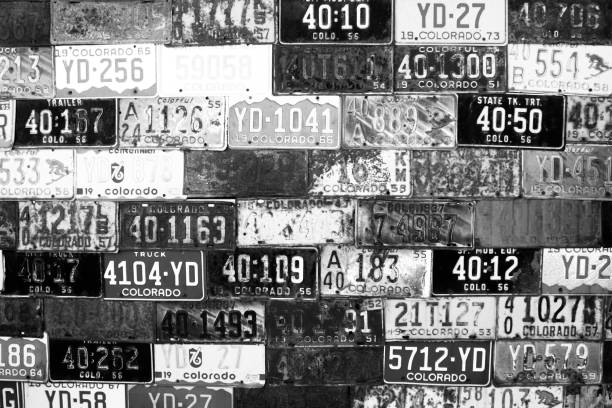 istock Black and White Colorado License Plate Wall 926044824