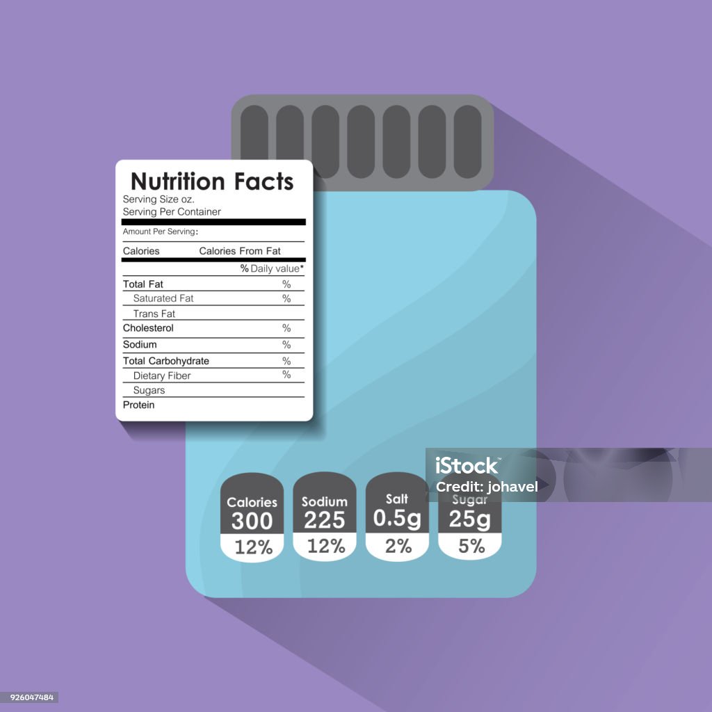 bottle glass nutrition facts sticker information bottle glass nutrition facts sticker information vector illustration Nutrition Label stock vector