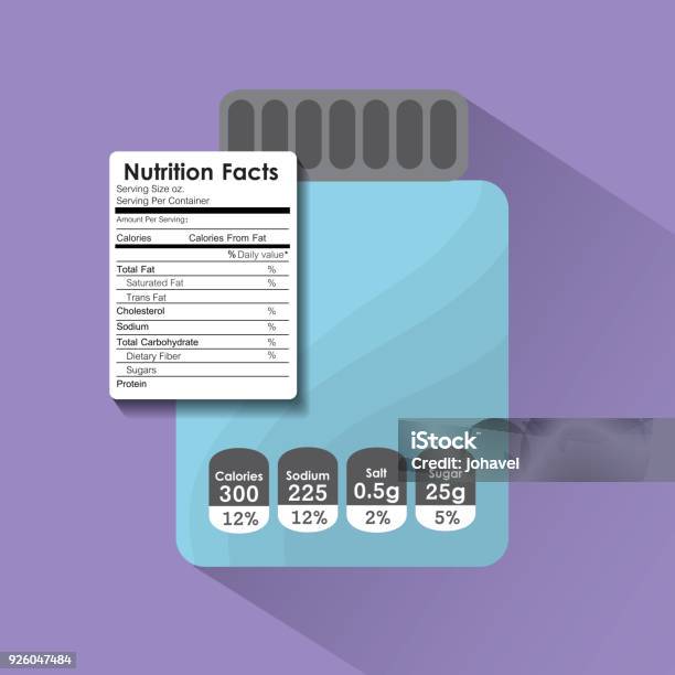 Bottle Glass Nutrition Facts Sticker Information Stock Illustration - Download Image Now - Nutrition Label, Bottle, Computer
