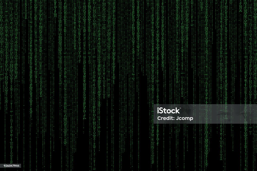 Abstract Green Technology Background Binary Computer Code Programming ...