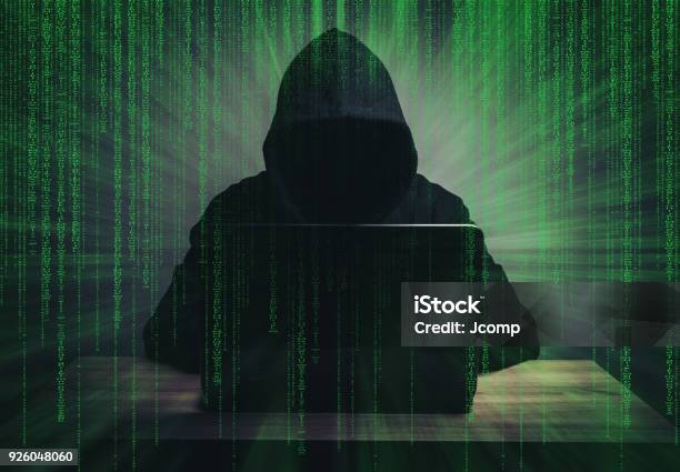 Coding Advance Hacker Programmer Hacker Working On Front Of His Laptop Writing Code In The ...