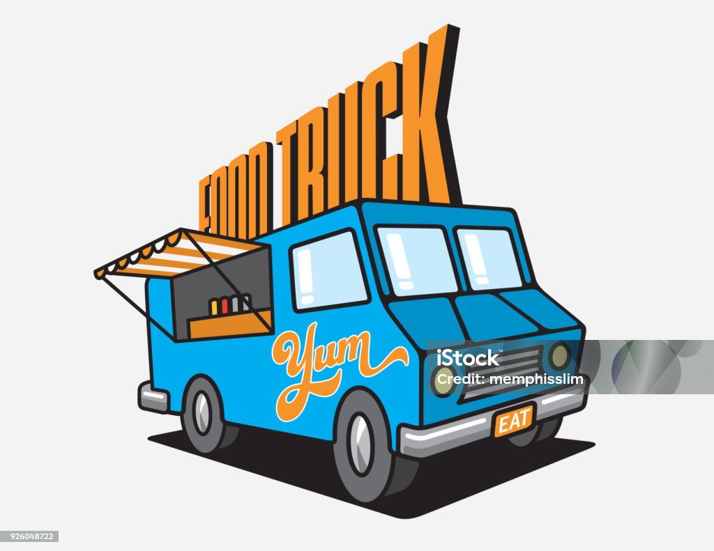 Food Truck Cartoon Vector Illustration Stock Illustration - Download Image  Now - Food Truck, Logo, Illustration - iStock