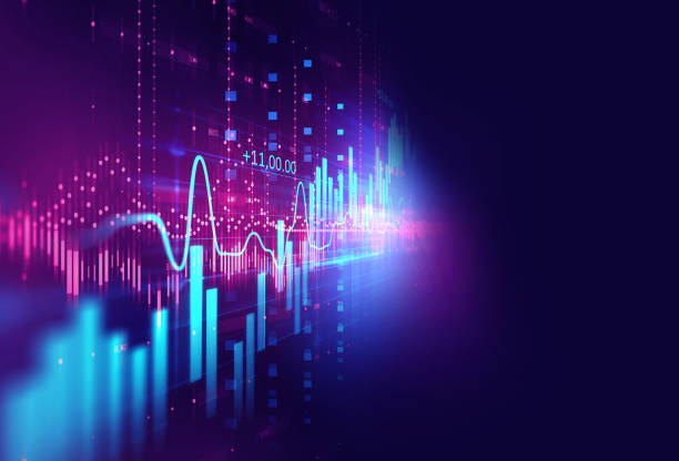 technische finanzielle grafik technologie abstrakten hintergrund - data chart business graph stock-fotos und bilder